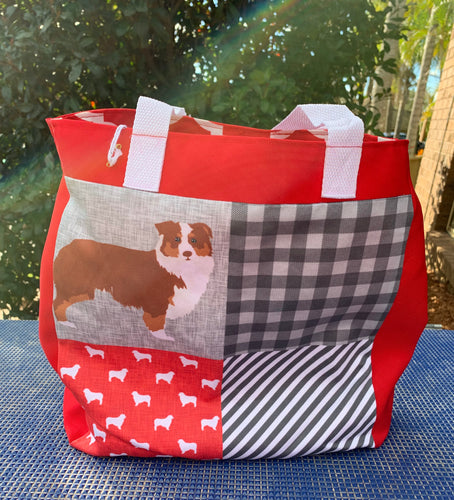 Australian Shepherd Tote Bag - Red Tri